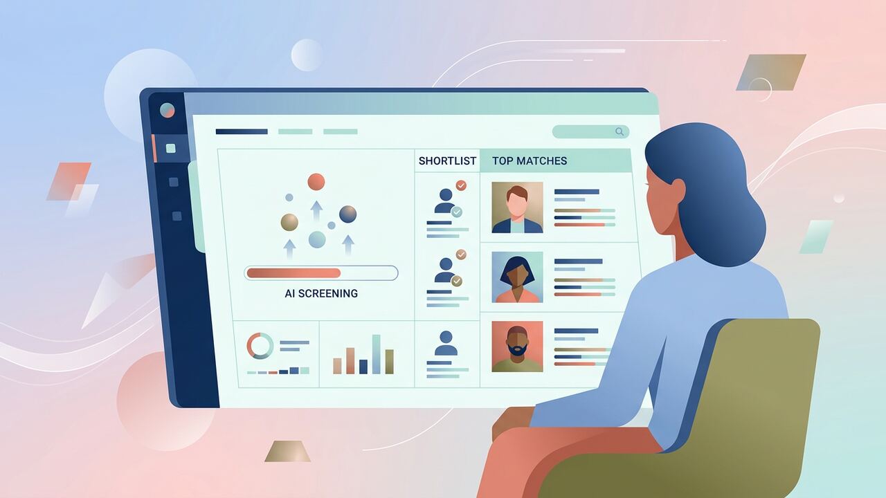 Recruiter screen with AI-shortlisted candidates