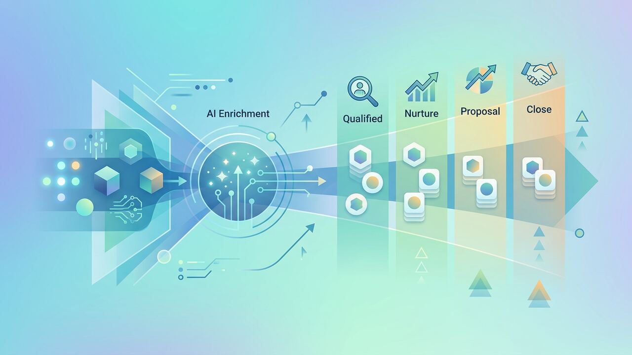 Sales pipeline dashboard with AI-enriched leads