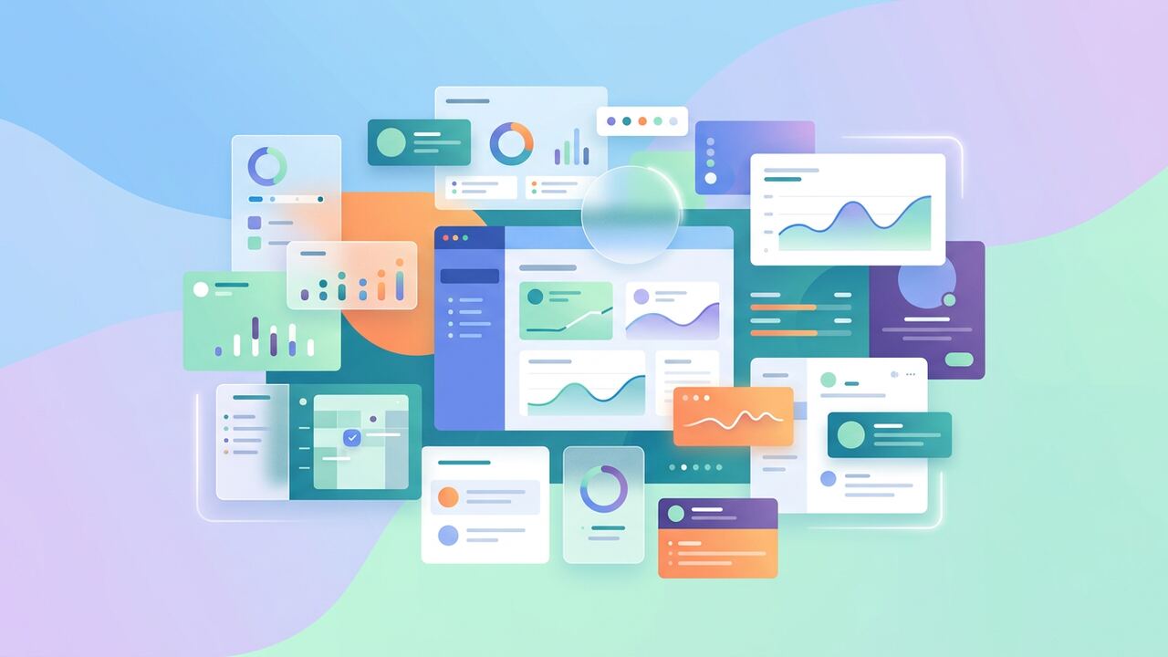 Dashboard collage of leading AI productivity apps