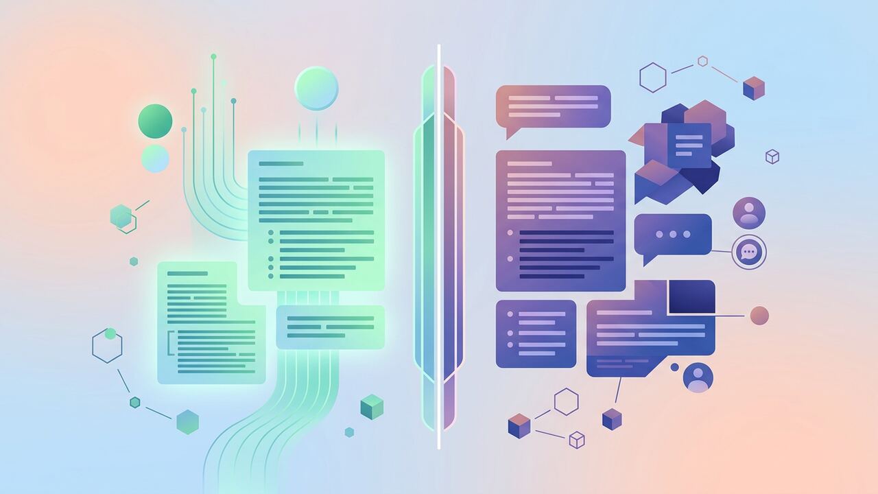 Split screen comparing ChatGPT and Claude writing output