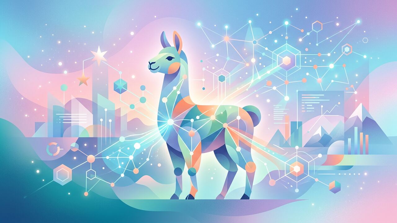 Llama-themed abstract representing open-source AI